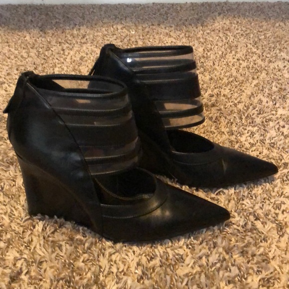 Black Derek Lam Meryl pointed-toe wedge heels - Picture 2 of 8